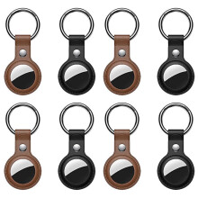 Neue Upgrade Version für Air Tag Halter mit Schlüssel Anhänger, Luxus Pu-LEDer, Geeignet für Air Tag (8 Packung)