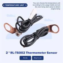 Dual Channel LCD Thermometer Engine Temp Gauge Meter Digital Display with RL-TS002 Sensor for Motorcycle Boat ATV
