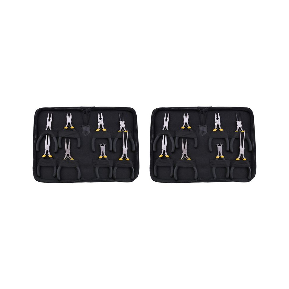 16Pcs Pliers Set, Long Nose With Teeth, Flat Jaw, Round Curve Needle Diagonal Nose Wire End Cutter Linesman Plier 6032093499274