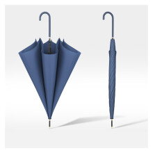 Women's Solid Color Umbrella with Curved Long Handle and Durable Fiber Frame, Folding Style (C)