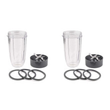 2X Pièces de Rechange 32 Oz Tasse et Lame et Joint D'ÉTanchéIté en Caoutchouc de Remplacement, Compatibles pour Nutribullet