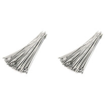 Stainless Steel Cable Ties, 200 Pcs 7.9 Inches Heavy Duty Self-Locking Cable Zip Ties, Metal Exhaust Wrap Locking Ties