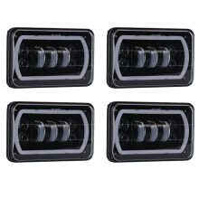 4pcs 4X6 Inch LED Light Lamp DRL Headlight Crystal Clear Hi-Lo DRL Light for Truck