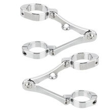 Motorcykel Universal Strålkastarfäste Monteringsklämma för 39mm-41mm Justerbar Strålkastarfäste Silver