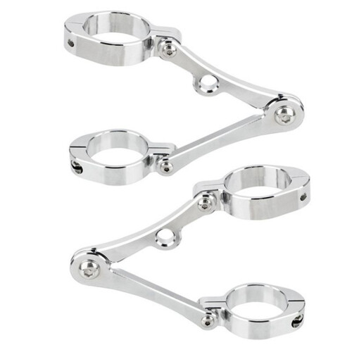 Motorcycle Universal Headlight Bracket Mount Clamp for 39mm-41mm Adjustable Headlight Mount Clamp Silver