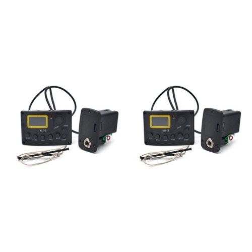 2X 4 Band EQ Equalizer KLT-3 Akustisk Gitarr Bas EQ Förförstärkare med Digital Tuner Gitarr Pickup