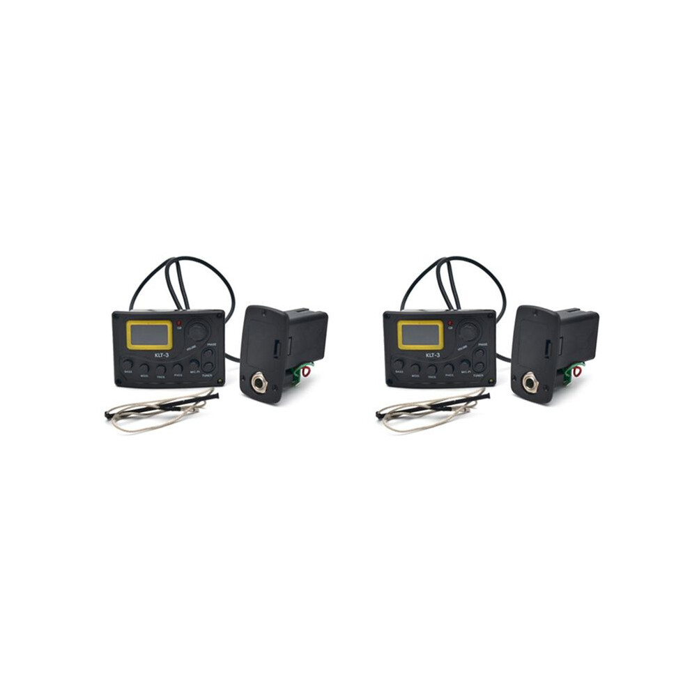 2X 4 Band Eq Equalizer Klt-3 Acoustic Guitar Bass Eq Preamp With Digital Tuner Guitar Pickup 6032990625400