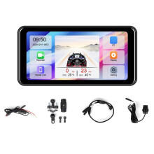 6.25inch Motorcycle Navigation Screen Front Rear Cameras Portable Motorcycle Carplay Android Auto Monitor DVR