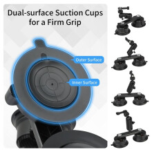 Suction Car Mount for X5, X4, X3, One ,R for Camera Suction Mount Kit for Action Camera Selfie Stick