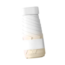 Compact Travel Umbrella with UV Sun Protection, Water Resistant Foldable Design, Milk Coffee Color