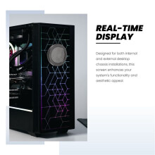 2.1Inch Display Screen Kit LCD CPU Temp Monitor Real Temperature Display with Super Bright Backlight for PC Black