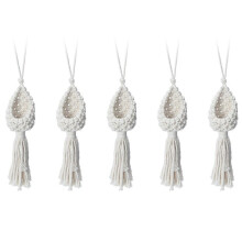 5X Boho Macrame Wieszak na RośLiny Tillandsia Wiszący Kosz Uchwyt na Linę Kwiat Home Decor (10 CM)
