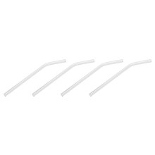 4pz 7.08 8Mm Riutilizzabile Vetro Curvatura Bere Cannucce Spesse Festa Nuziale Trasparente