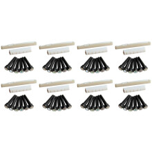 8X 6 Saiten Akustikgitarren Bone Bridge Sattel und Mutter und 48 Ebenholz Gitarren Bridge Pins Weiß + Schwarz