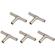 5pcs 8mm T Shape Air Gas Fuel Water Gasoline Hose Joiner Pipe Connector