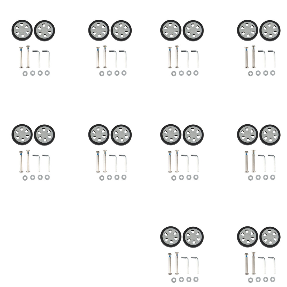 20X Luggage Accessories Wheels Aircraft Suitcase Pulley Rollers Mute Wheel Wear-Resistant Parts Repair 55X12mm 4713981576117