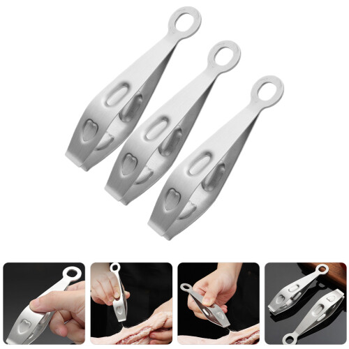 3Stk Robuste Flache Pinzette Für Haarentfernung Und Küche 2