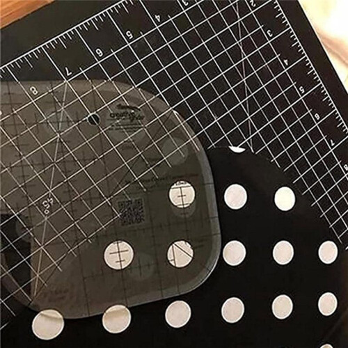 Multifunctional Angle Cutting Ruler Acrylic Anti-Slip Seam Ruler Round  Template Ruler DIY Sewing Patchwork Ruler 1