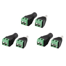 6-Kontakt Hane och Hona 5,5 X 2,1 mm -Uttag, ÖVervakningskamera EU-StröMkontakt