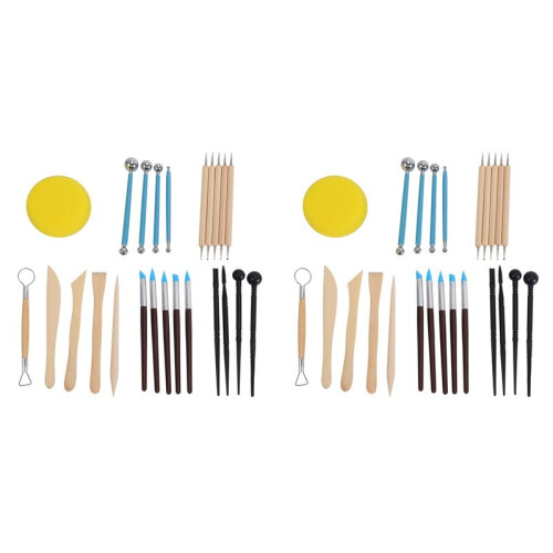 48Pcs Modeling Clay Sculpting Tools Set,Polymer Modeling Clay Sculpting Tools Rock Painting Kit for Sculpture Pottery