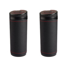 2X Tissue Box Algemeen Auto Ronde Papieren Buis Veiligheid Gebroken Raam Tissue Cup Interieur Decoratie Auto Thuis Papieren Buis Zwart