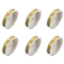 6X Coloured Brass Wire Gold 9m X 0.5mm