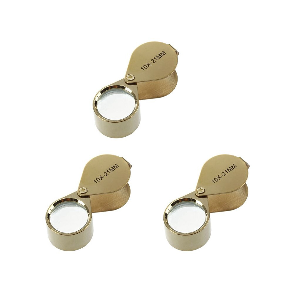 Photos - Protective film / glass 3pcs 10x Magnifying Magnifier Glass Jewellers Eye Foldable Jewelry Loop Loupe(Golden)
