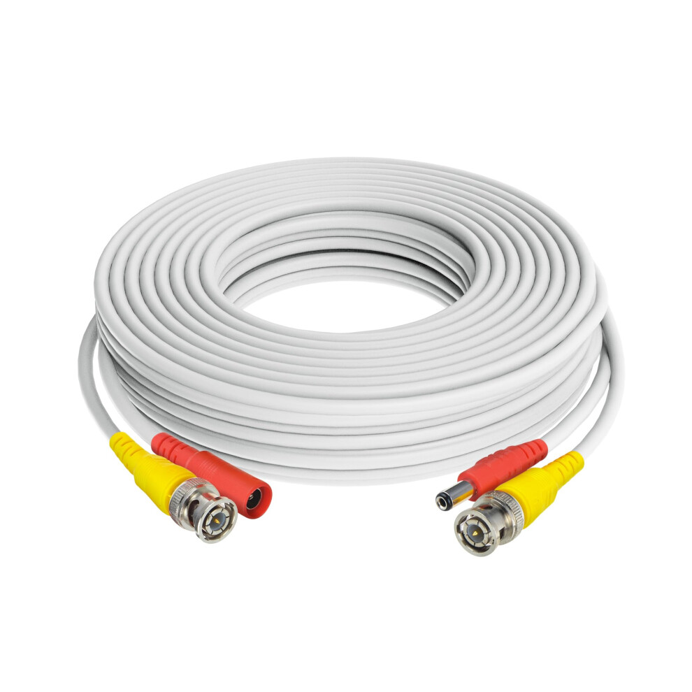 50Ft White Cctv Extension Cable PowerâVideo 2ÂInâ1 Compatible With Swann Security Cameras 9073542456438