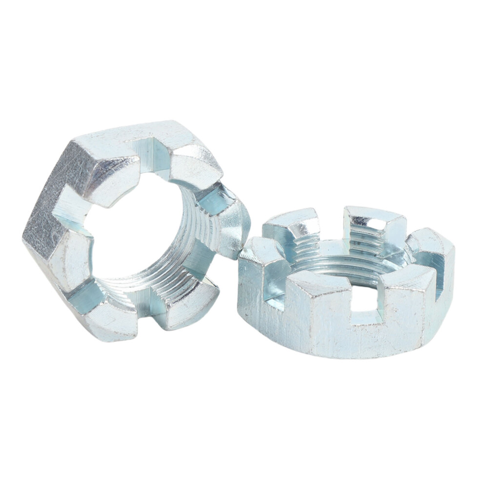 2 Sets Trailer Nut Kit For 1In Shaft With Spindle Nuts, Washers & Cotter Pins Silver 4351389470264