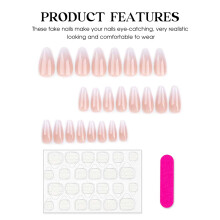 Short Almond Press-on Nails, French Style DIY Manicure