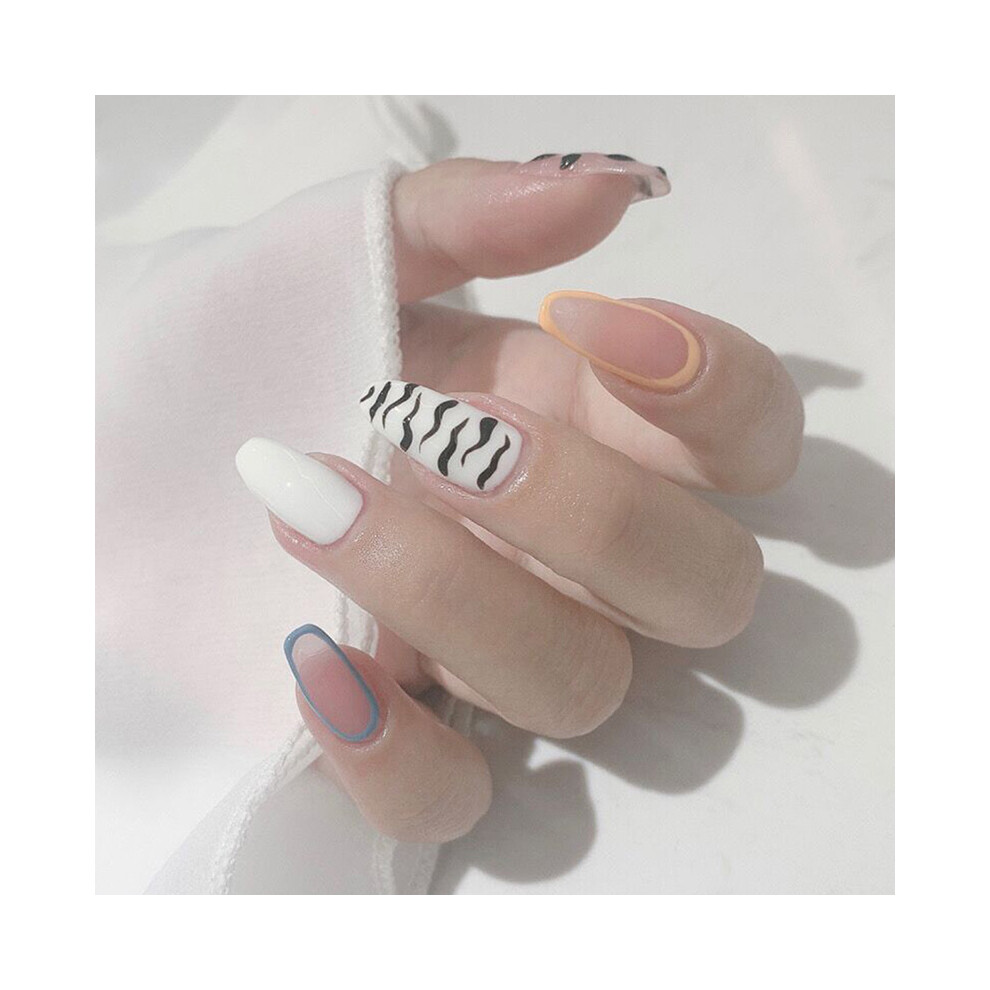 Phui-Pet-Supplies 24Pcs Diy Fake Nails With Glue For Beginners