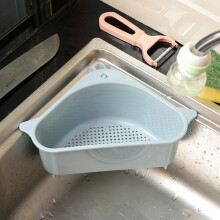 (Blue) Corner Drain Shelf for Kitchen Bathroom Storage