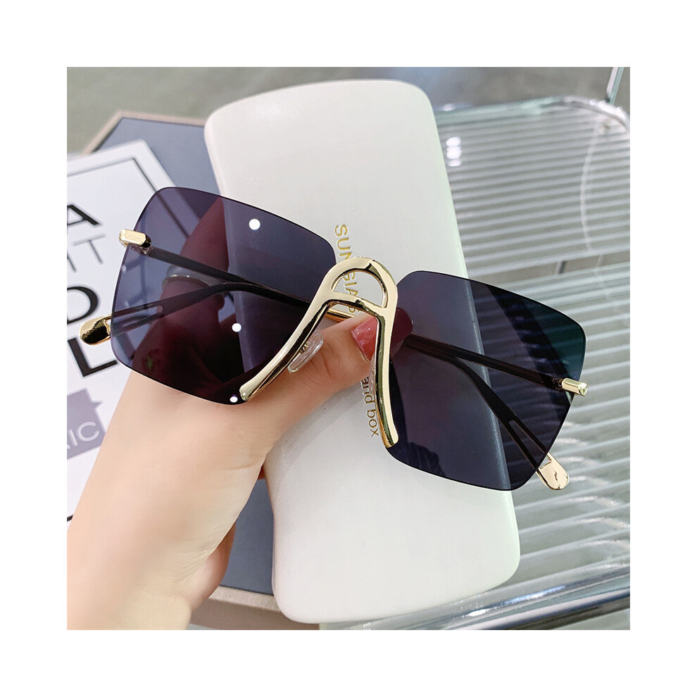 Dachuang Beauty (All The Ash) Trendy Square Frameless Sunglasses For Women