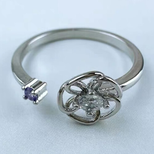 (Flower Ring) Minimalist Retro Silver Open Ring Jewelry Gift
