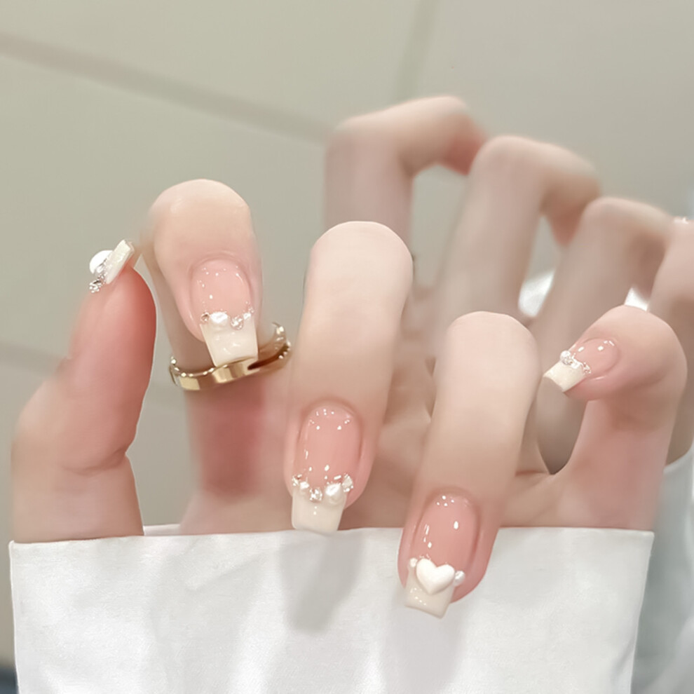 Dcph-Clothing 24Pcs French Tip Fake Nails For Women