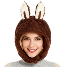 (Hat Brown) Plush Ears Headband for Halloween & Cosplay