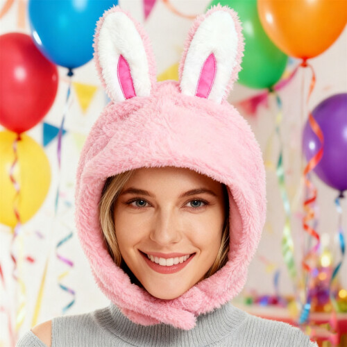 (Hat Pink) Plüsch Tierohren Stirnband Halloween Cosplay