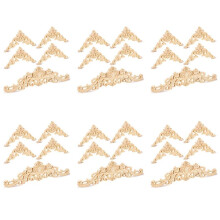 6X Wood Appliques Onlays Decorative Wood Appliques DIY Wood Appliques for Mirror Bed Door Cabinet Wardrobe Furniture