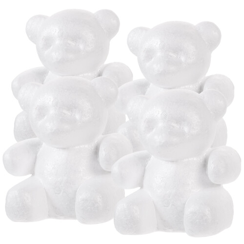 4 Pcs Foam Bear Model Polystrene Child Craft Mold Polystyrene Shapes 2