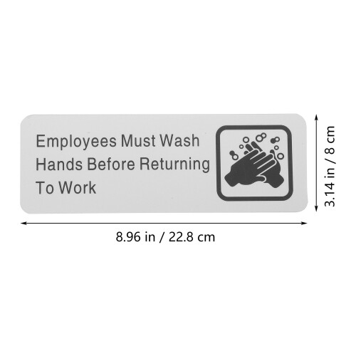 Aluminium Warnschild Mitarbeiter Hände Waschen Restaurant Weiß 1