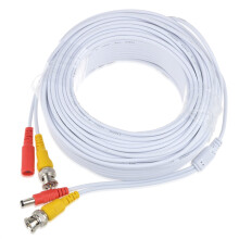White 100ft BNC Extension Cable for QSee QCA8091B 1080P Security Camera, Outdoor Indoor Ready