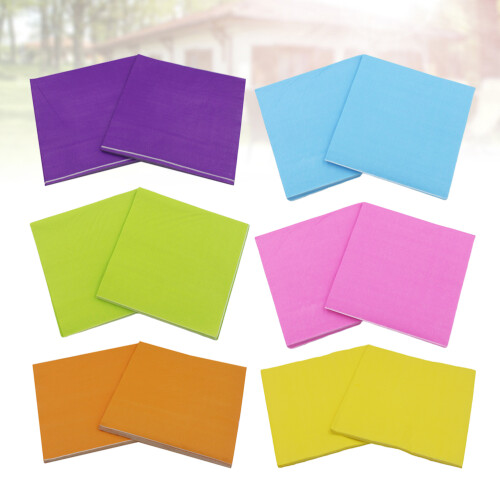 6 Packungen Einfarbige Papiertücher Servietten 1