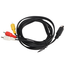 Male-zu-Male 9-Pin Mini-DIN auf 3 RCA Composite Kabel 1,8 m Nickelbeschichtet