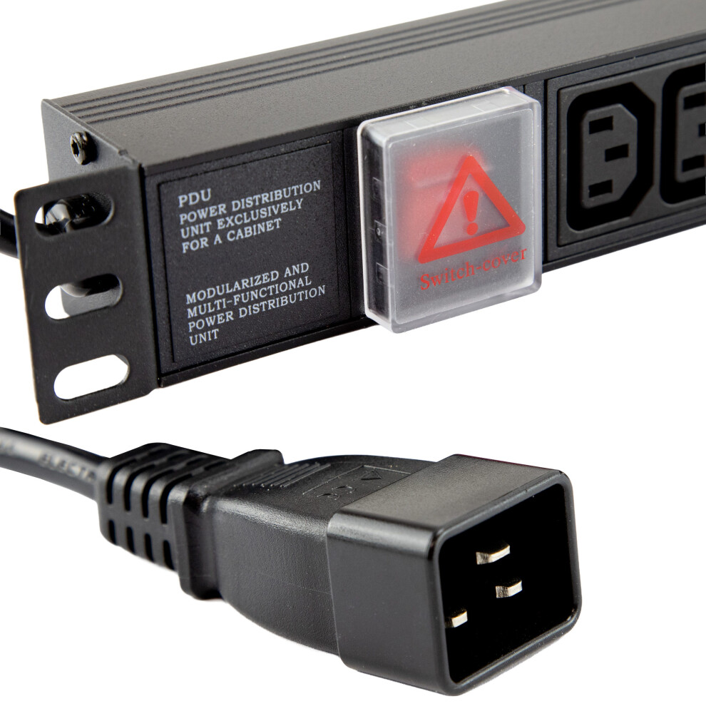 Kenable Pdu C13 Sockets 12 Way To C20 Iec 16A Power Distribution Unit Horizontal 1.8M