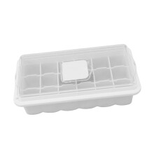 Silicone Ice Cube Tray with Lid 18-Cube, White, 22.7x12.6x6.6cm