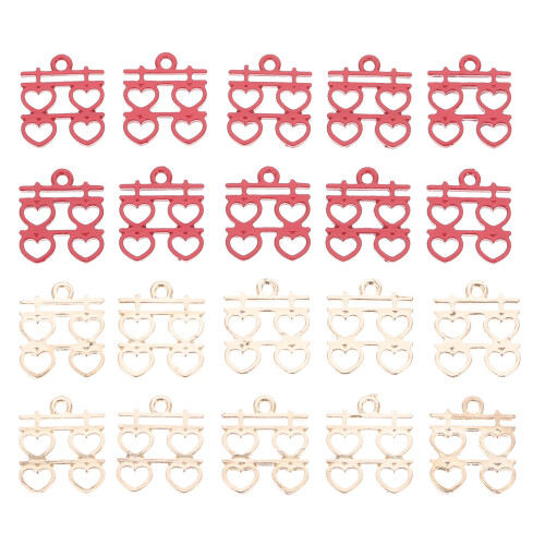 60St Dubbele Hanger Bruiloft Charms Legering DIY Decoratie 1
