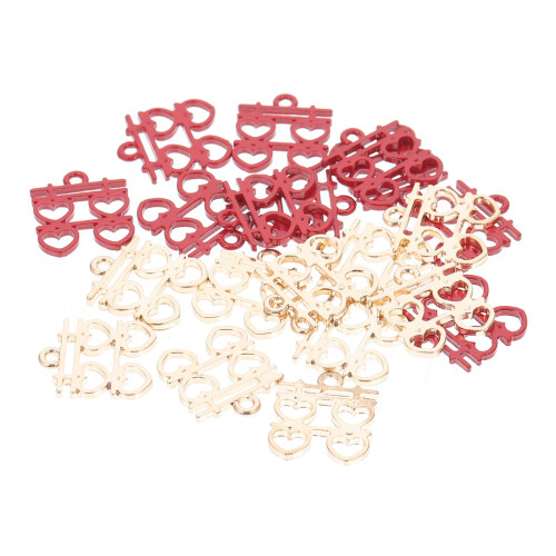60St Dubbele Hanger Bruiloft Charms Legering DIY Decoratie 2