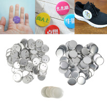 Set mit Buchtteilen 100 runde Metallnadeln für Button-Herstellung 44mm / 1,73 Zoll