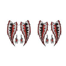 4PCS Waterproof Vinyl Decal Teeth for Kayak Boat Car Truck Sticker DIY Funny Rowing Sticker