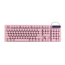 Pink Gaming Keyboard 104 Keys Round Backlit USB